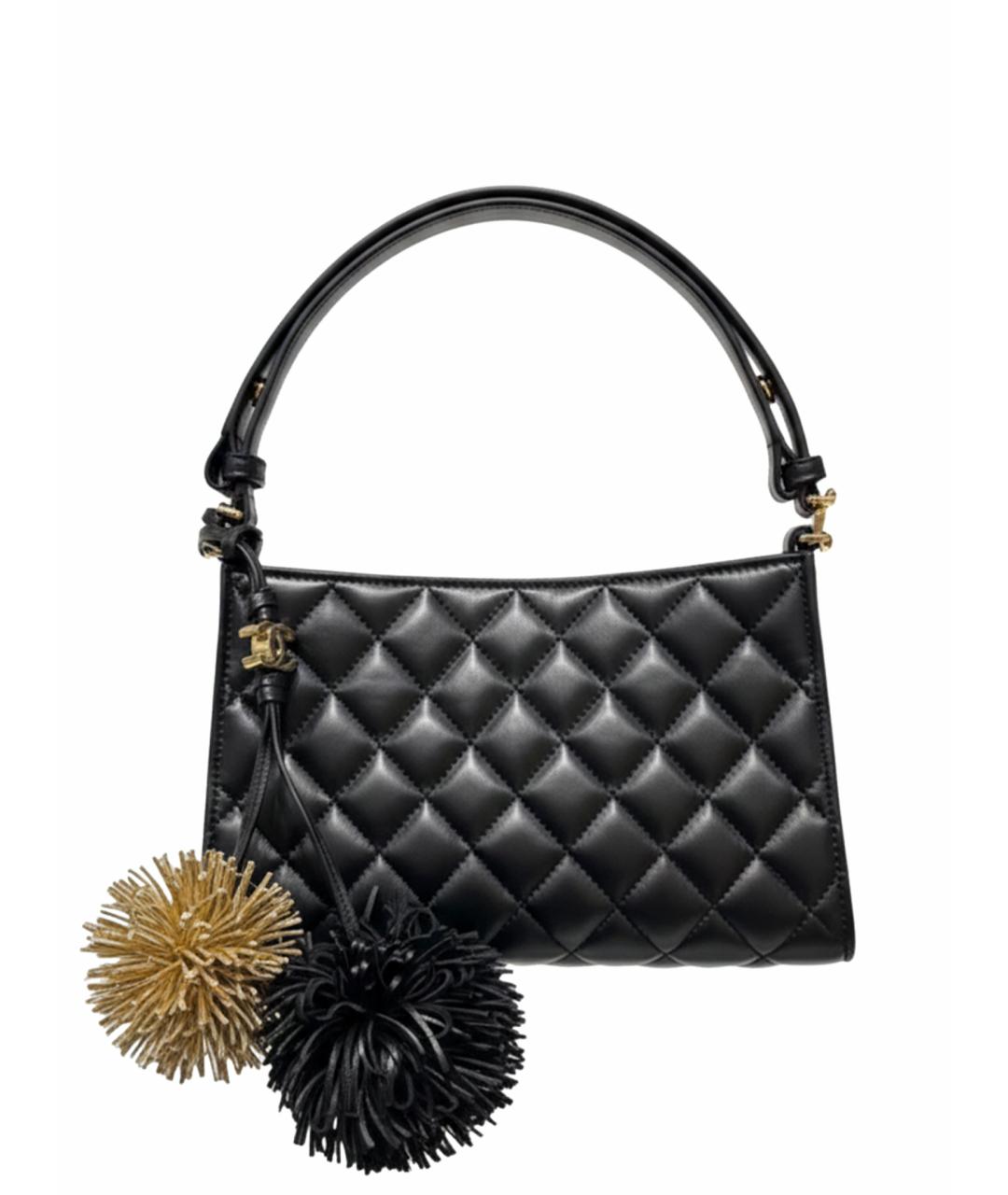 CHANEL Черная кожаная сумка с короткими ручками, фото 1