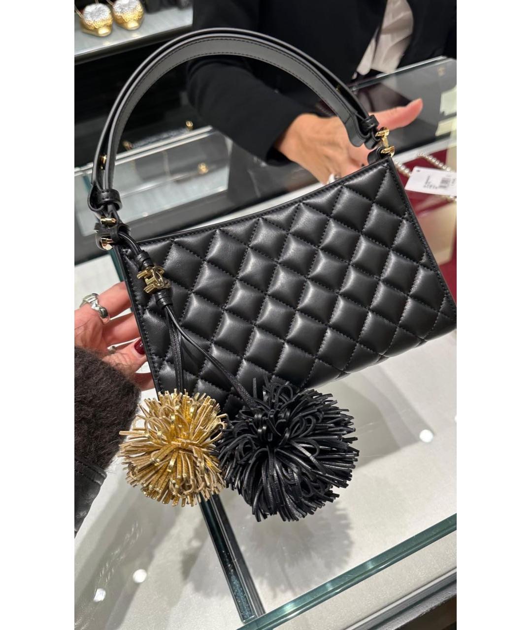 CHANEL Черная кожаная сумка с короткими ручками, фото 6