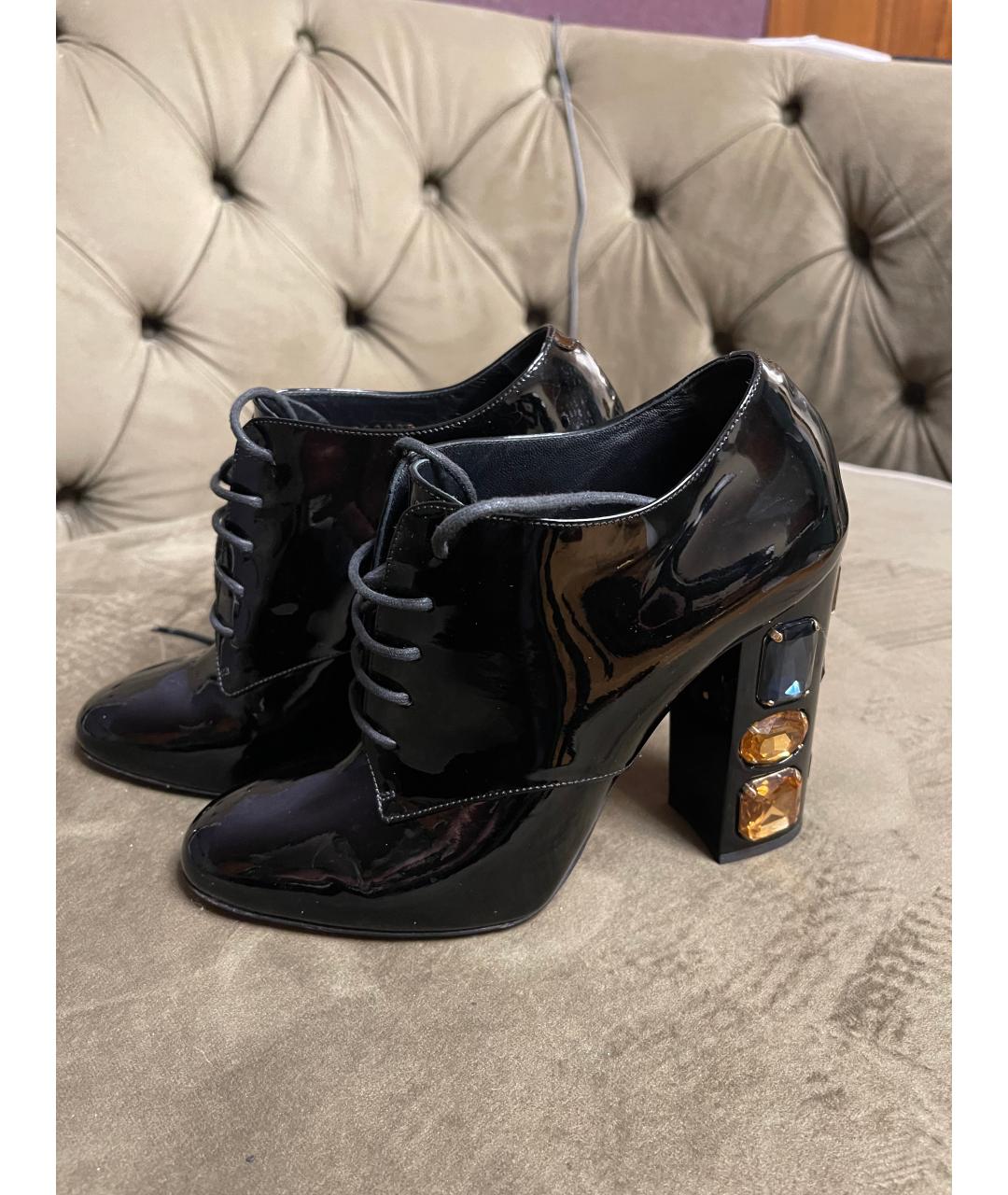 DOLCE&GABBANA Черные ботильоны из лакированной кожи, фото 6