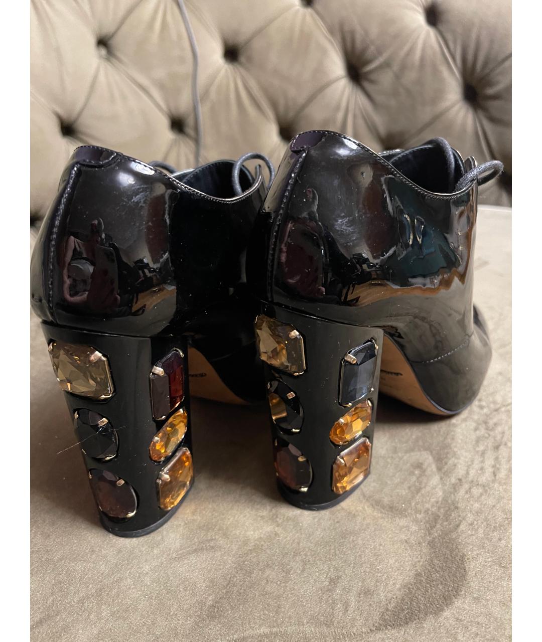 DOLCE&GABBANA Черные ботильоны из лакированной кожи, фото 4