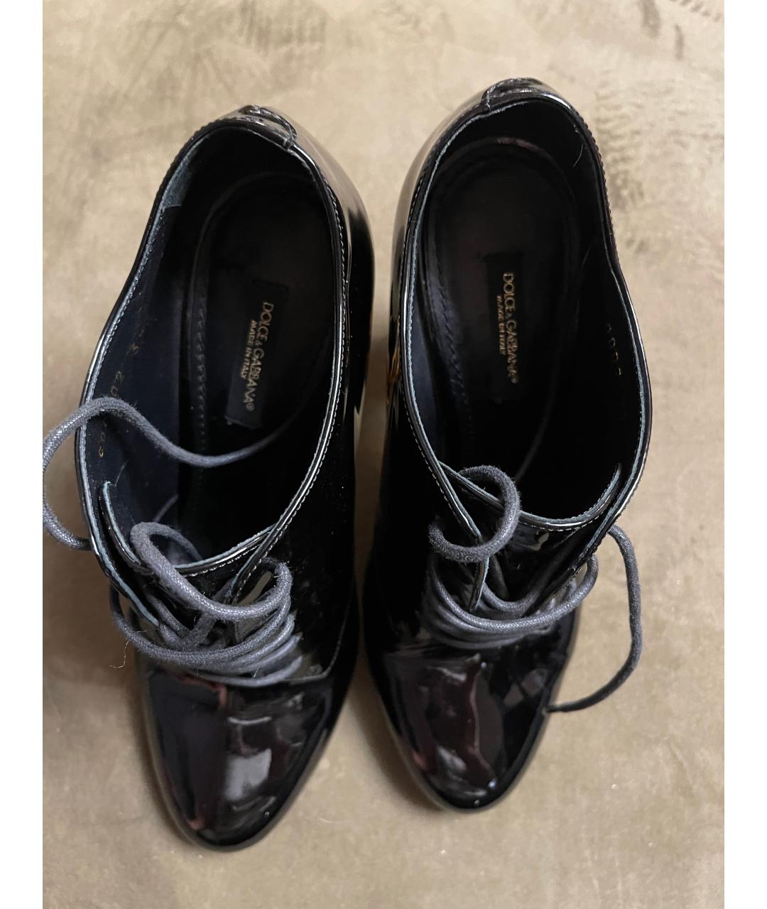 DOLCE&GABBANA Черные ботильоны из лакированной кожи, фото 2