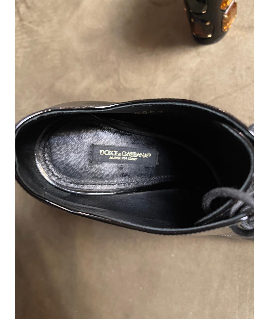 DOLCE&GABBANA Черные ботильоны из лакированной кожи, фото 3