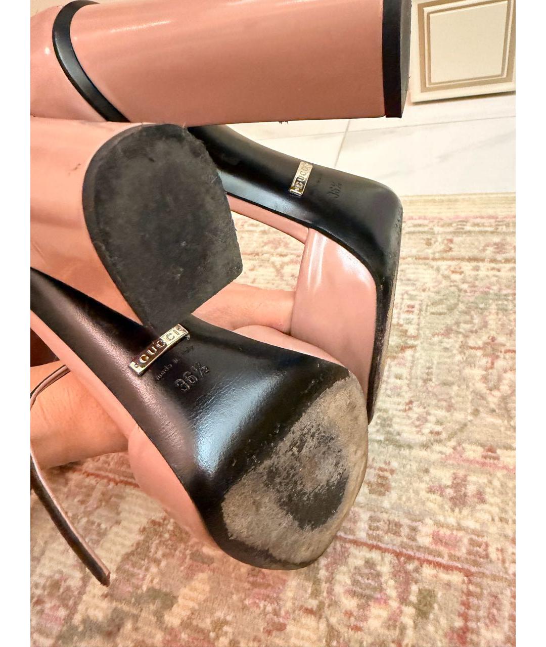 GUCCI Розовые кожаные туфли, фото 7