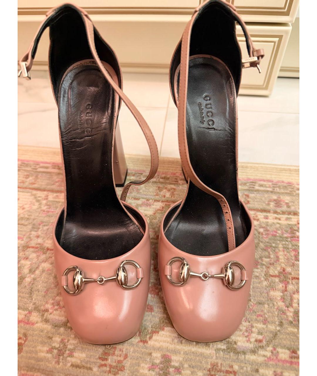 GUCCI Розовые кожаные туфли, фото 2
