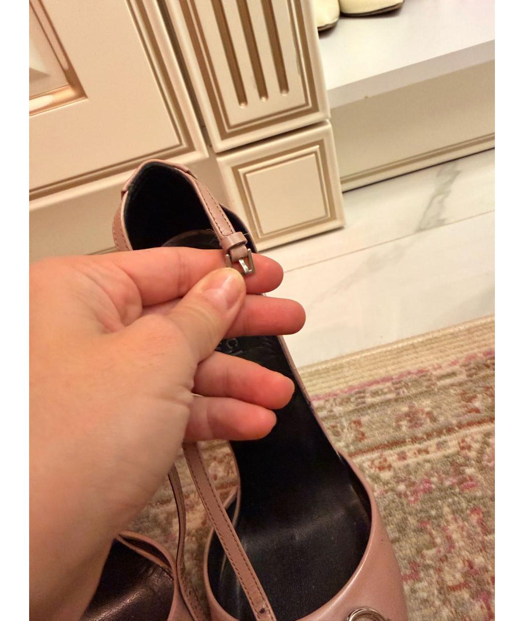 GUCCI Розовые кожаные туфли, фото 6