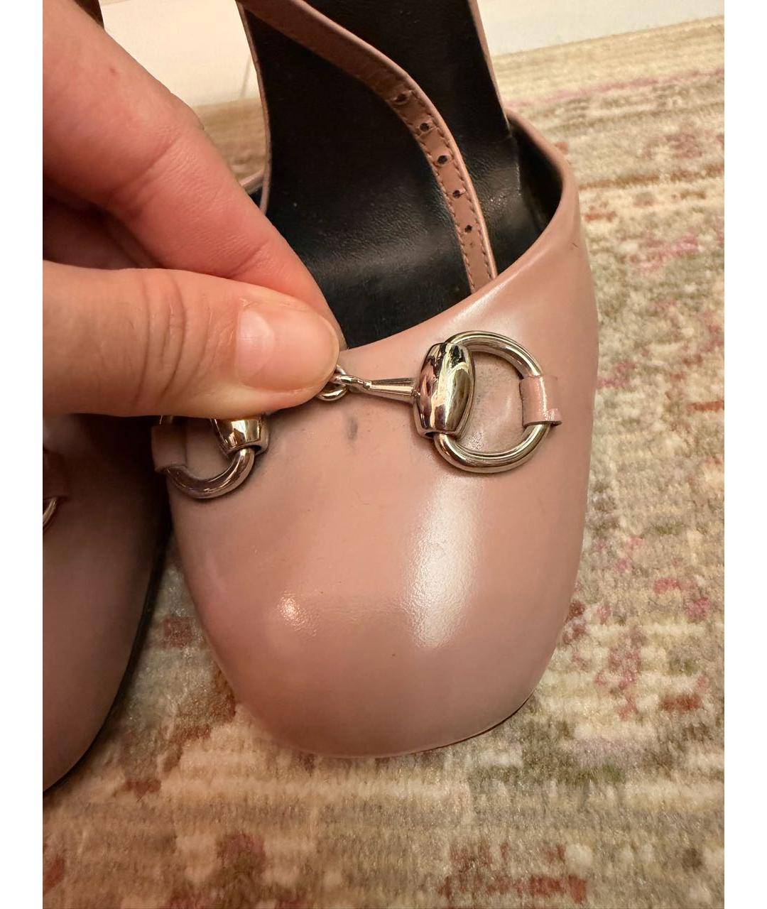 GUCCI Розовые кожаные туфли, фото 3