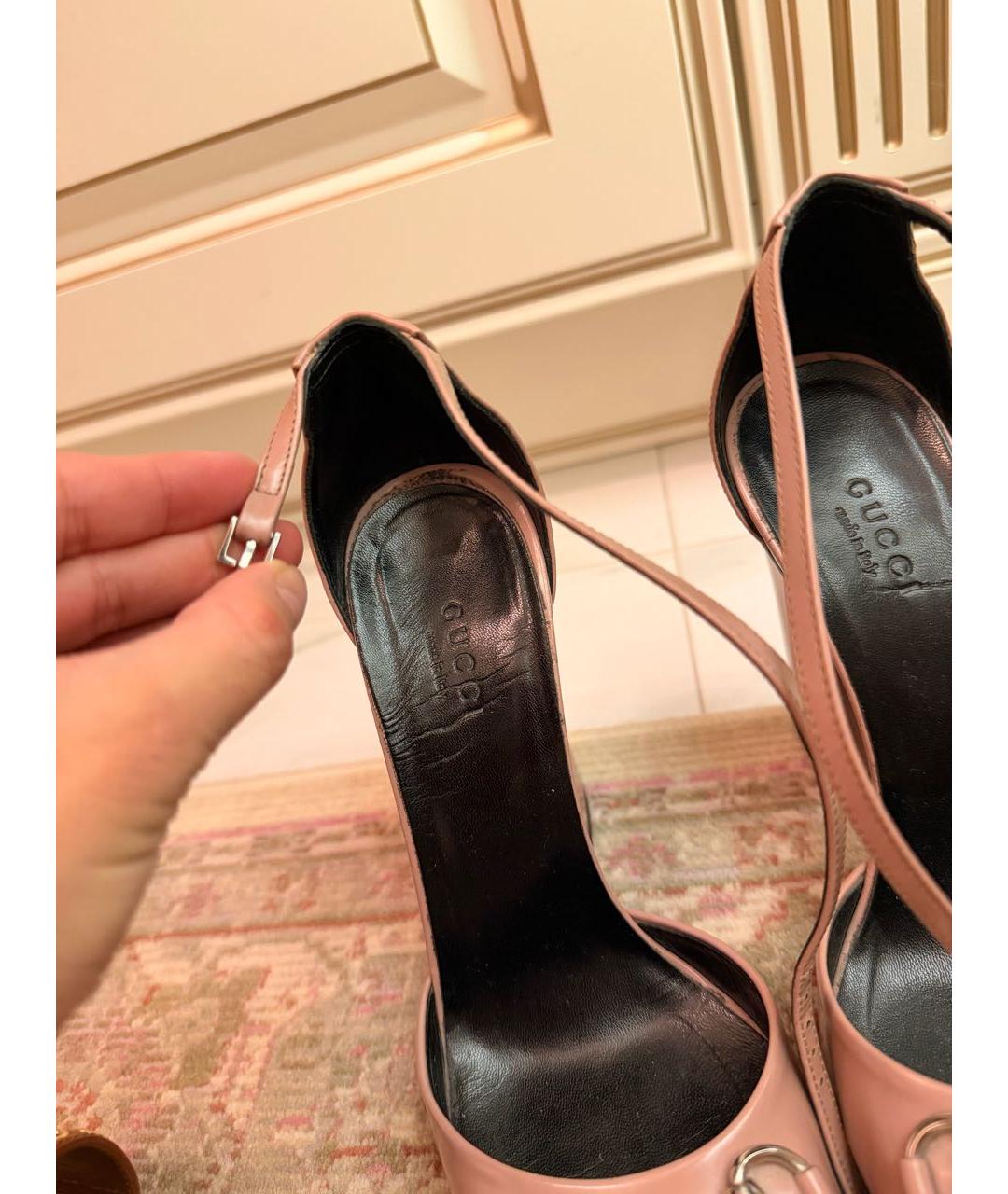 GUCCI Розовые кожаные туфли, фото 5