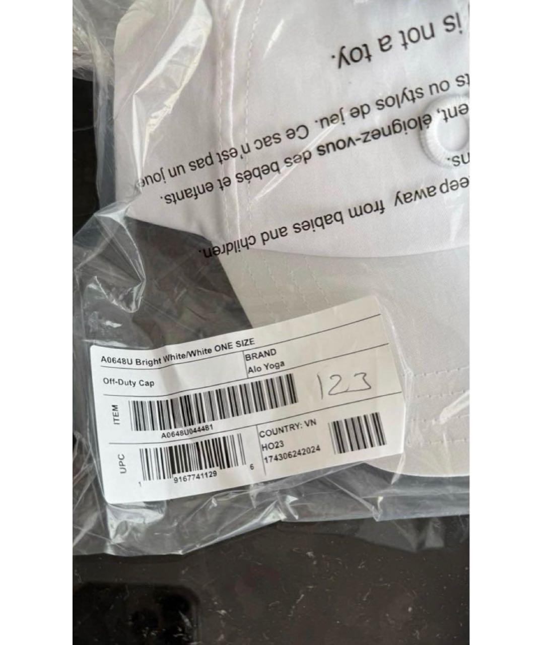 ALO YOGA Белая хлопковая кепка, фото 6