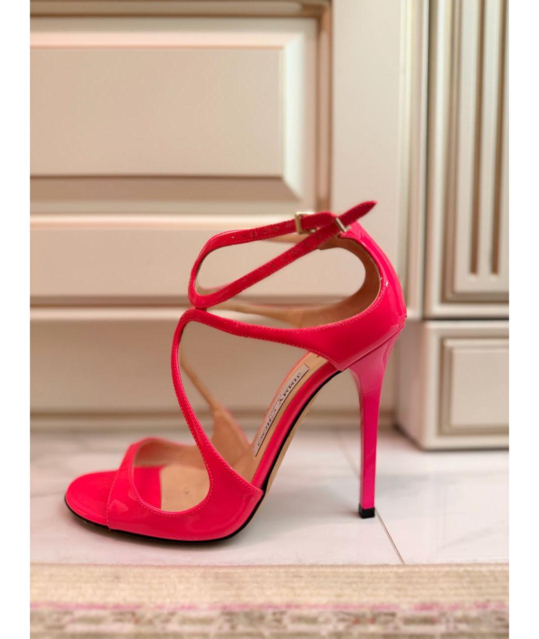 JIMMY CHOO Фуксия босоножки из лакированной кожи, фото 7