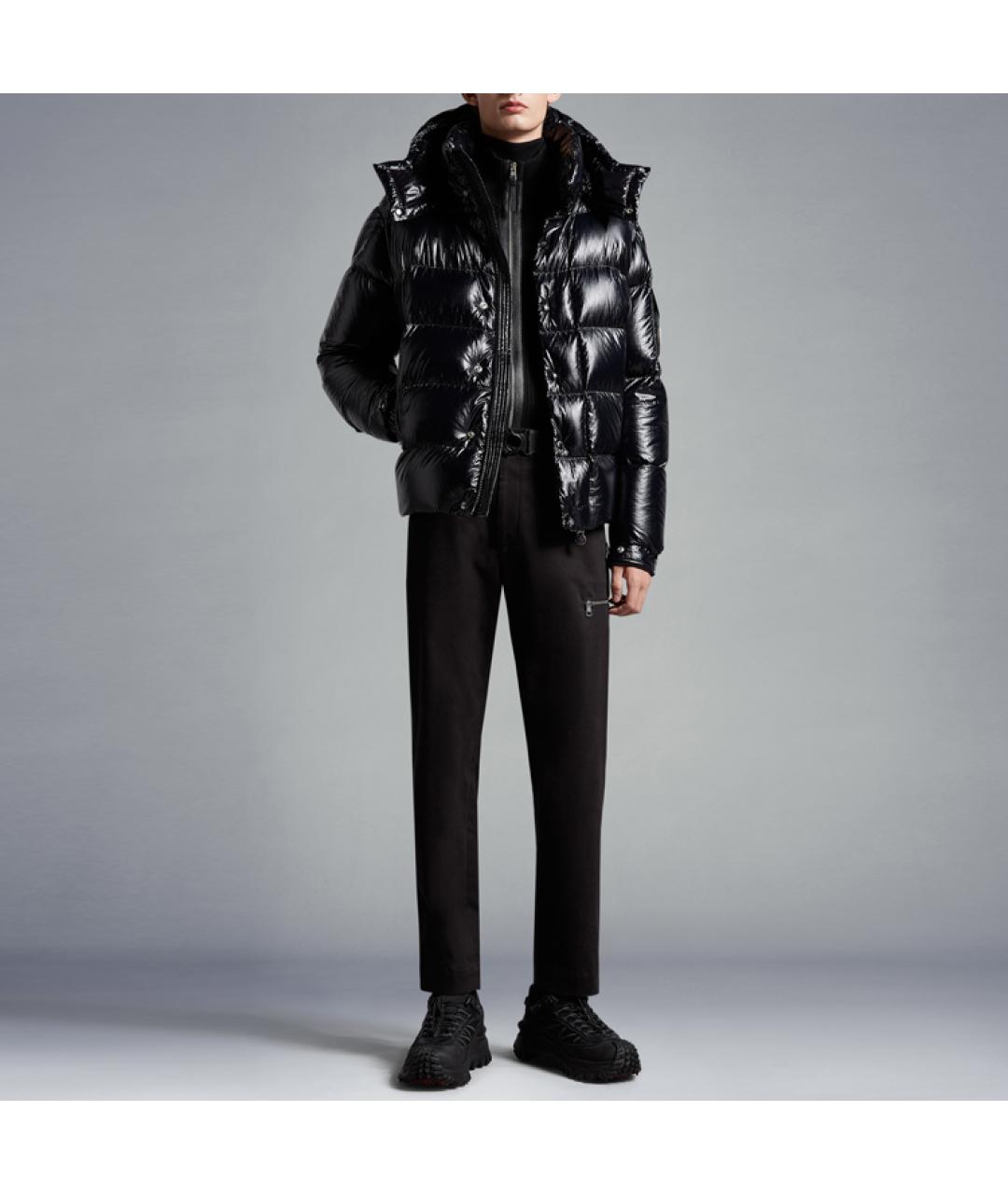 MONCLER Черный пуховик, фото 2