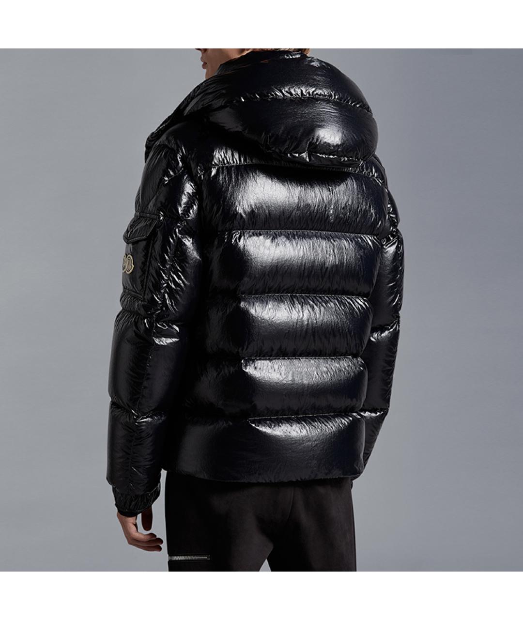 MONCLER Черный пуховик, фото 4
