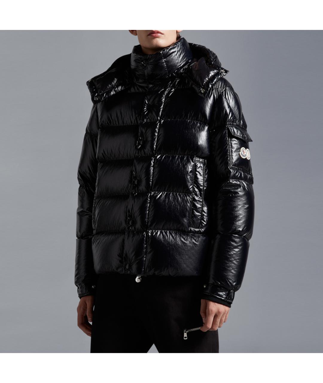 MONCLER Черный пуховик, фото 3