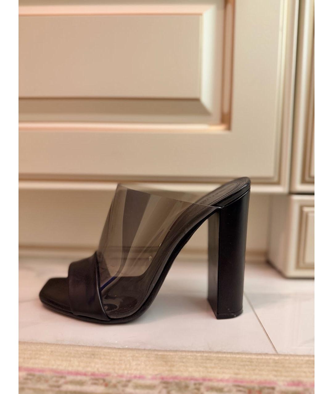 CELINE Черные кожаные мюли, фото 7