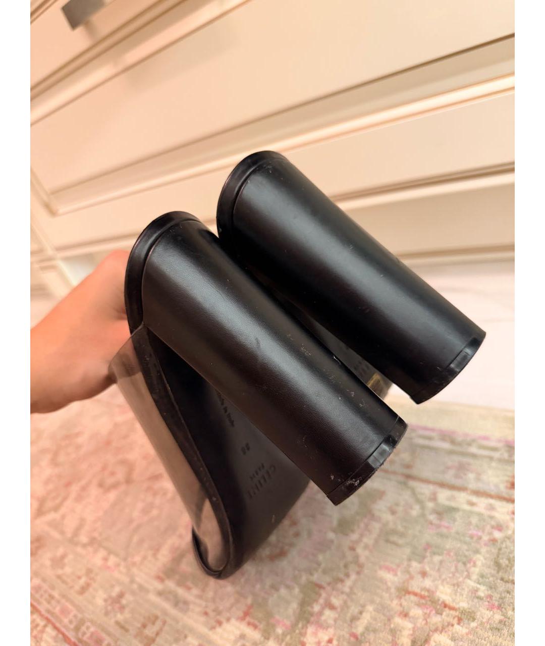 CELINE Черные кожаные мюли, фото 4