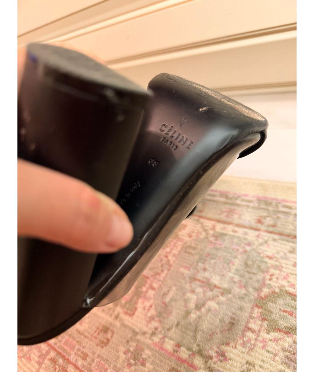 CELINE Черные кожаные мюли, фото 5