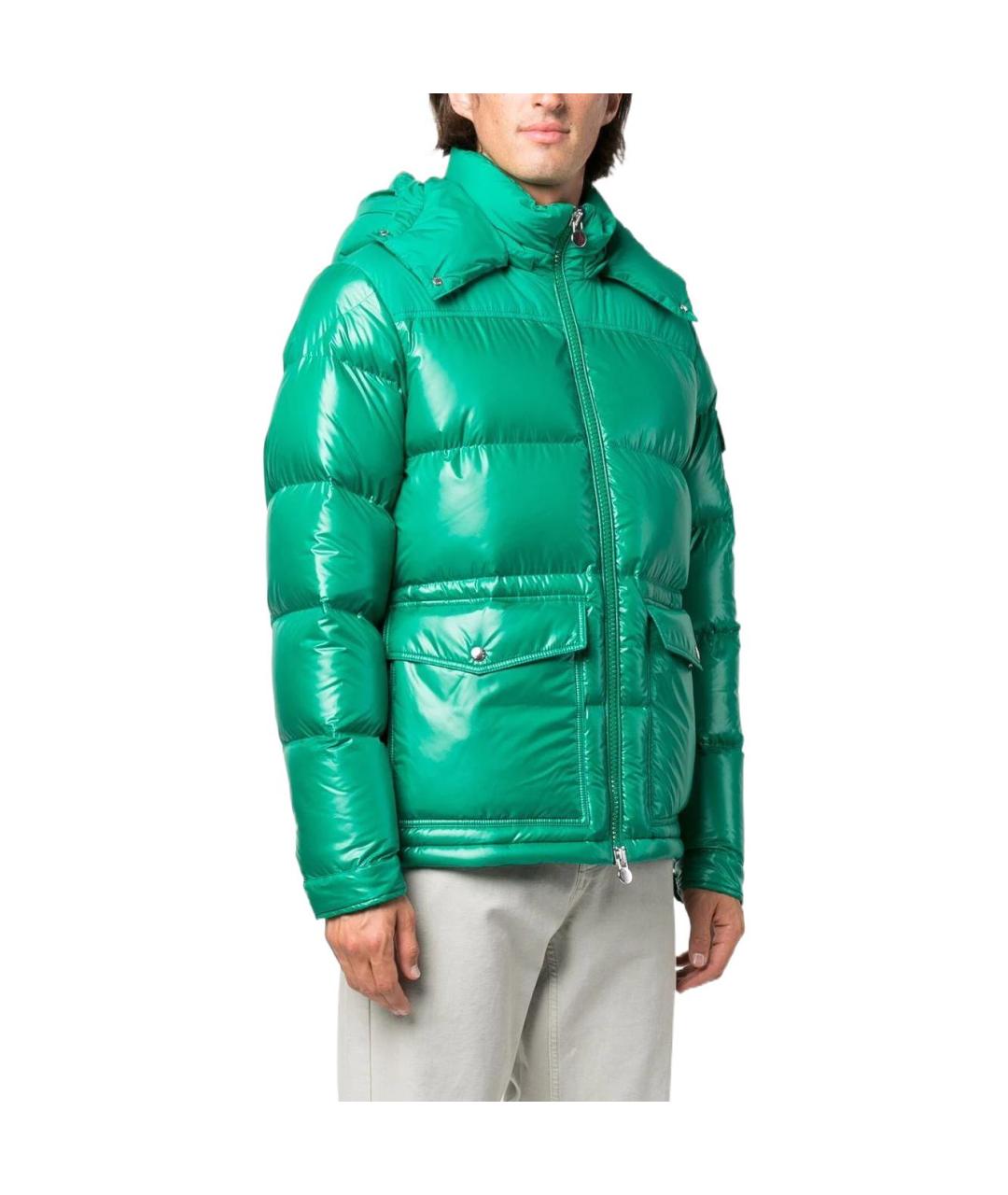 MONCLER Зеленый пуховик, фото 5