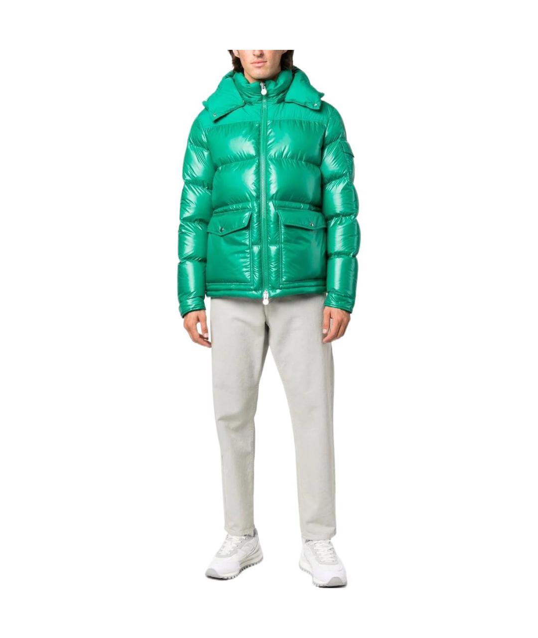 MONCLER Зеленый пуховик, фото 3