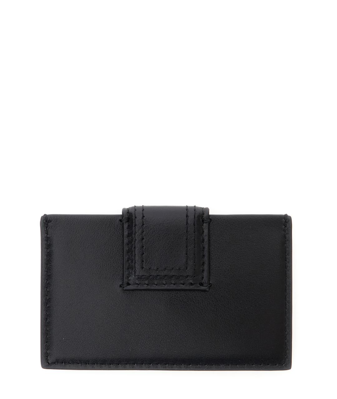 JACQUEMUS Черный кожаный кошелек, фото 2