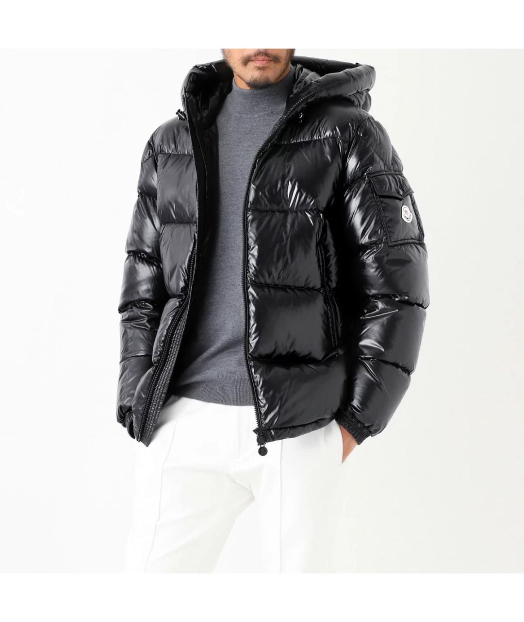 MONCLER Черный пуховик, фото 5