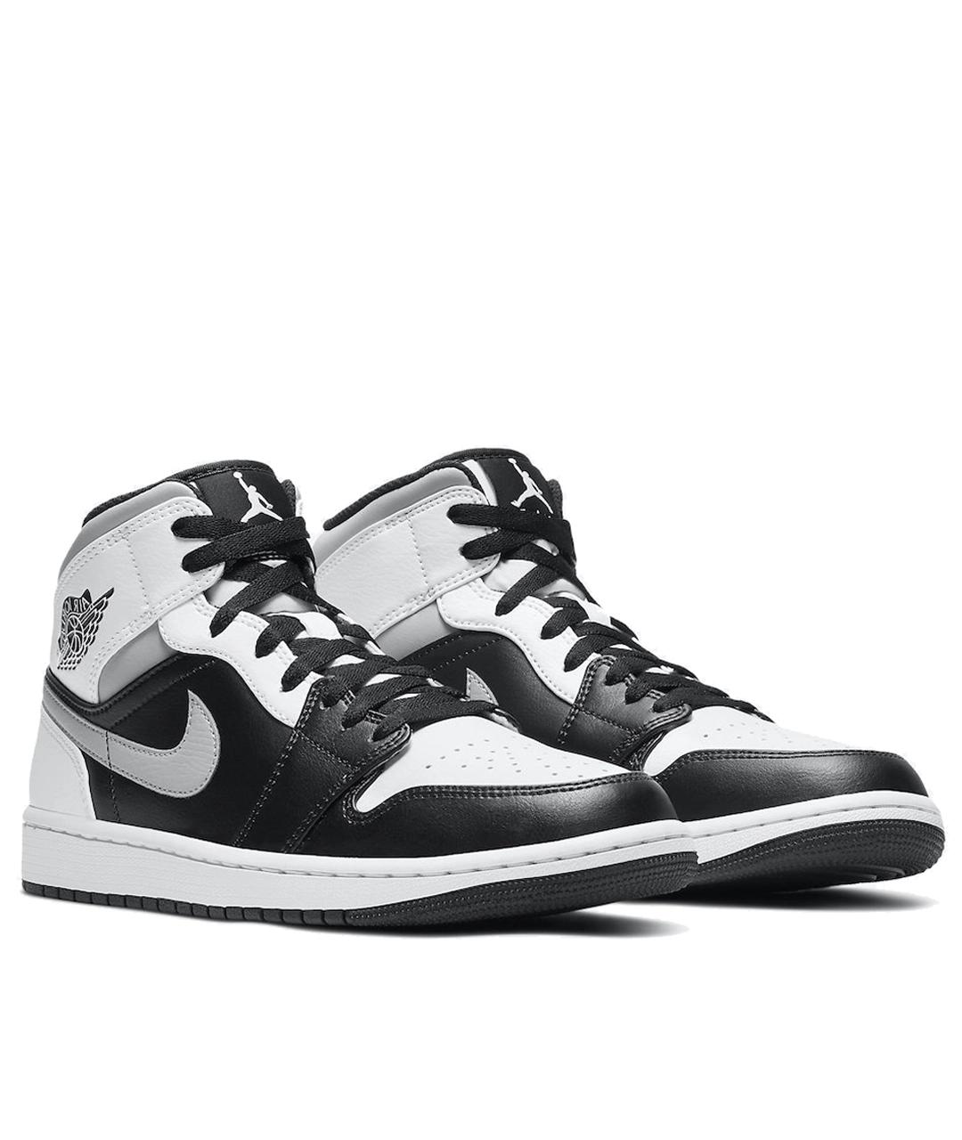 JORDAN Черные кожаные высокие кроссовки / кеды, фото 2