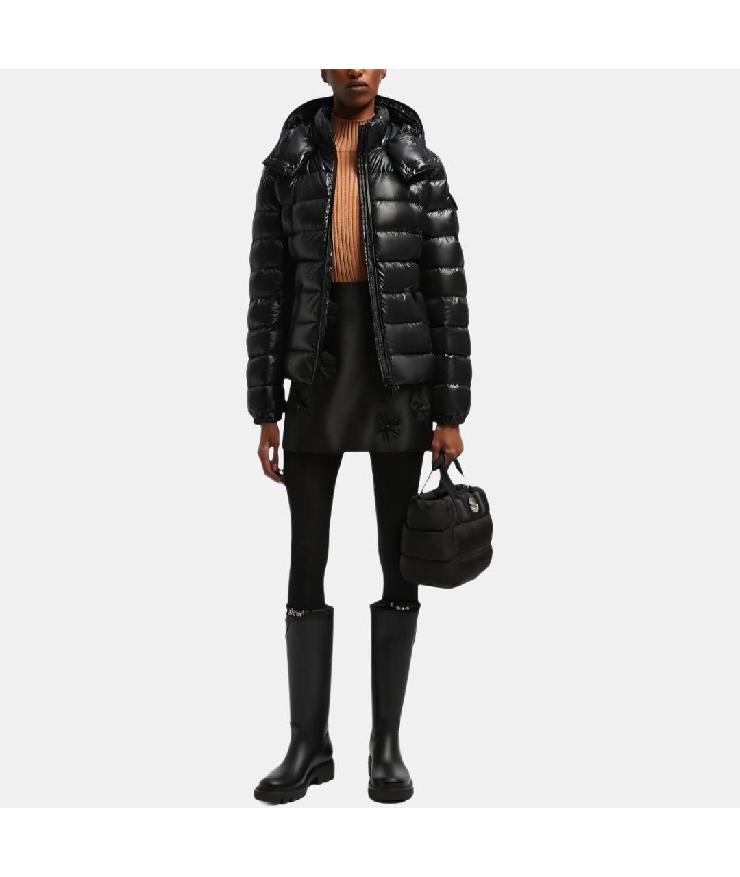 MONCLER Черный пуховик, фото 5