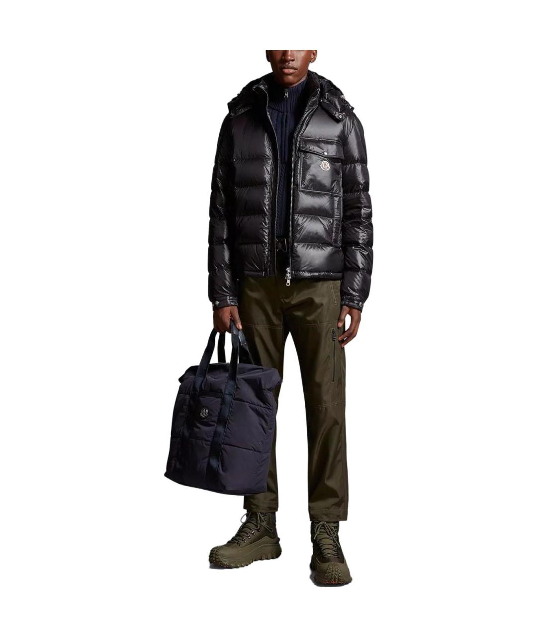 MONCLER Черный пуховик, фото 2