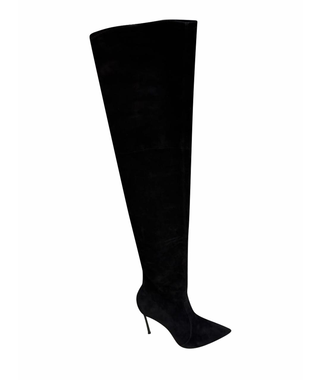 CASADEI Черные замшевые ботфорты, фото 1