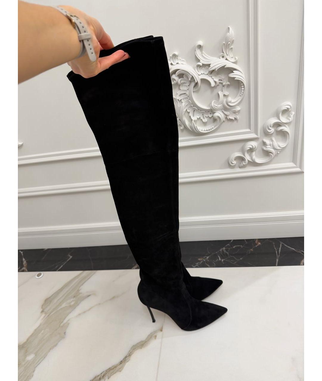 CASADEI Черные замшевые ботфорты, фото 8