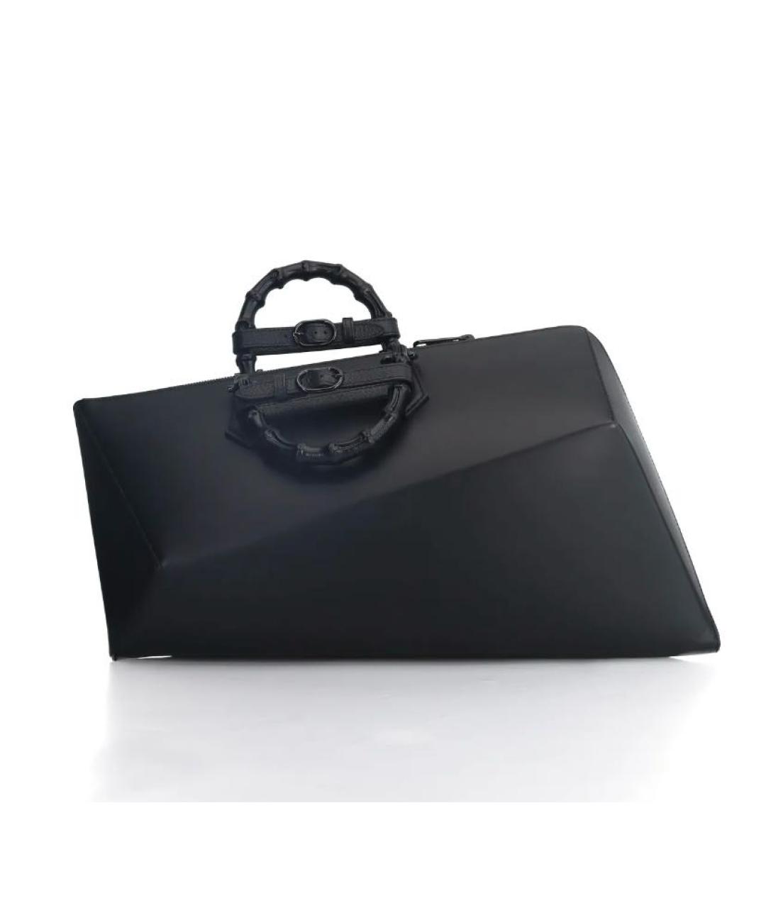 GUCCI Черная кожаная сумка с короткими ручками, фото 7