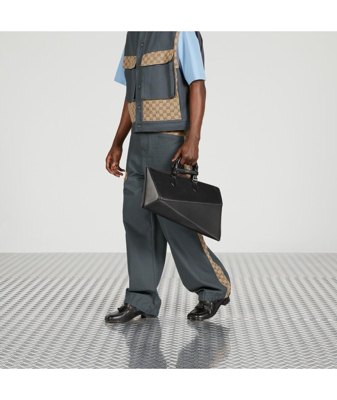 GUCCI Черная кожаная сумка с короткими ручками, фото 6