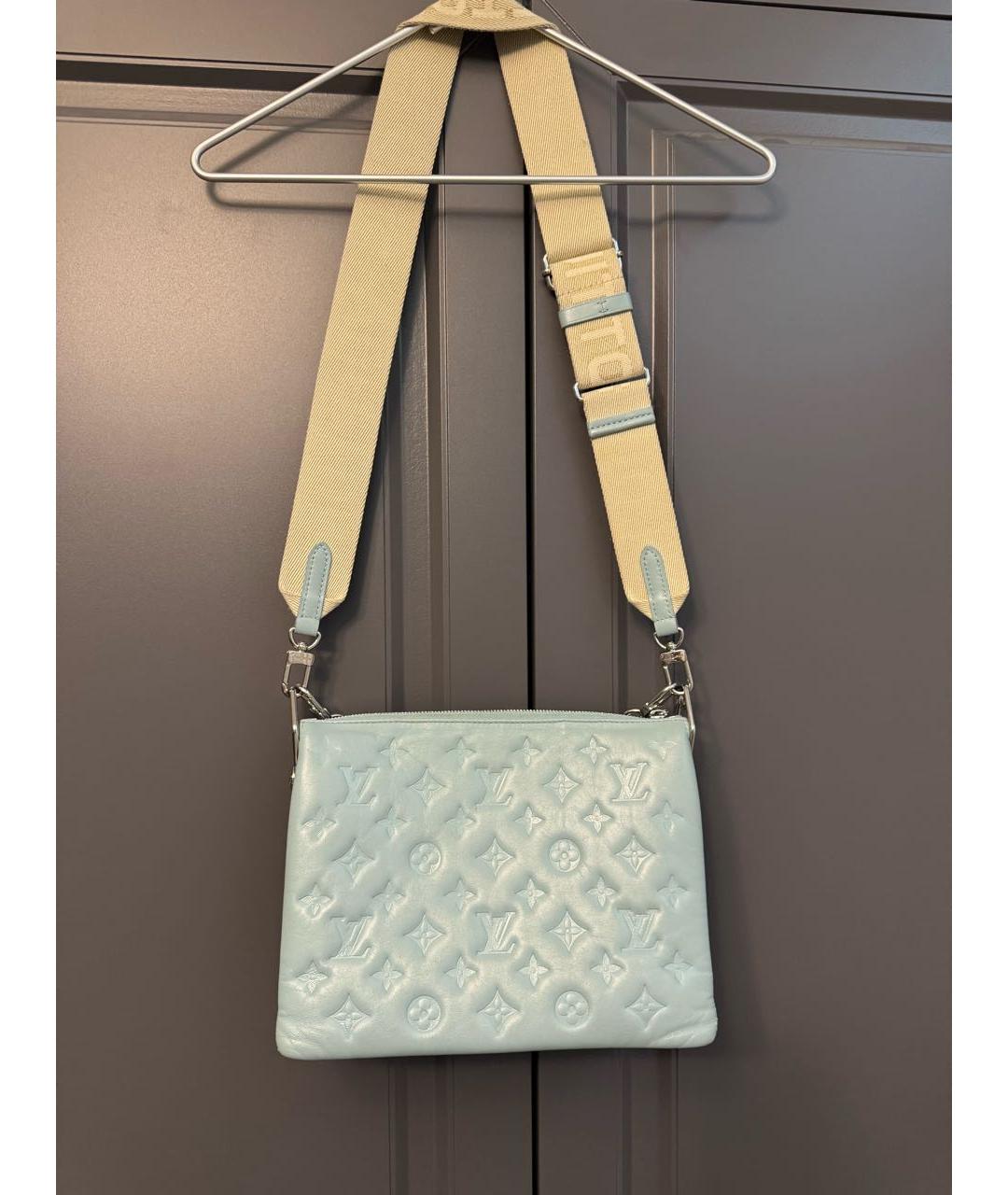 LOUIS VUITTON Голубая кожаная сумка через плечо, фото 3