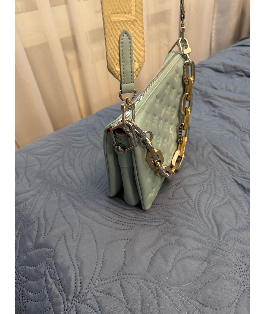 LOUIS VUITTON Голубая кожаная сумка через плечо, фото 2