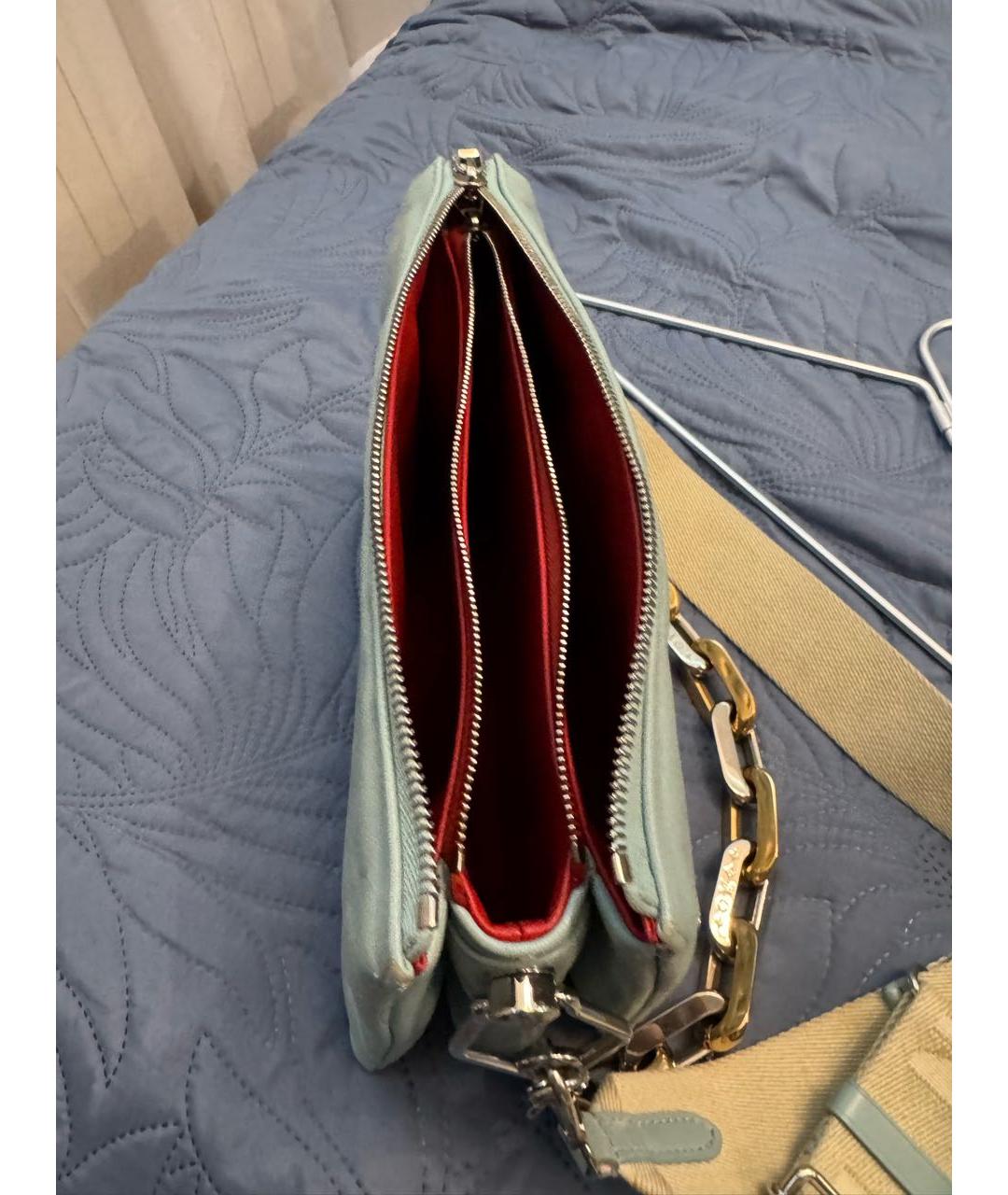 LOUIS VUITTON Голубая кожаная сумка через плечо, фото 4