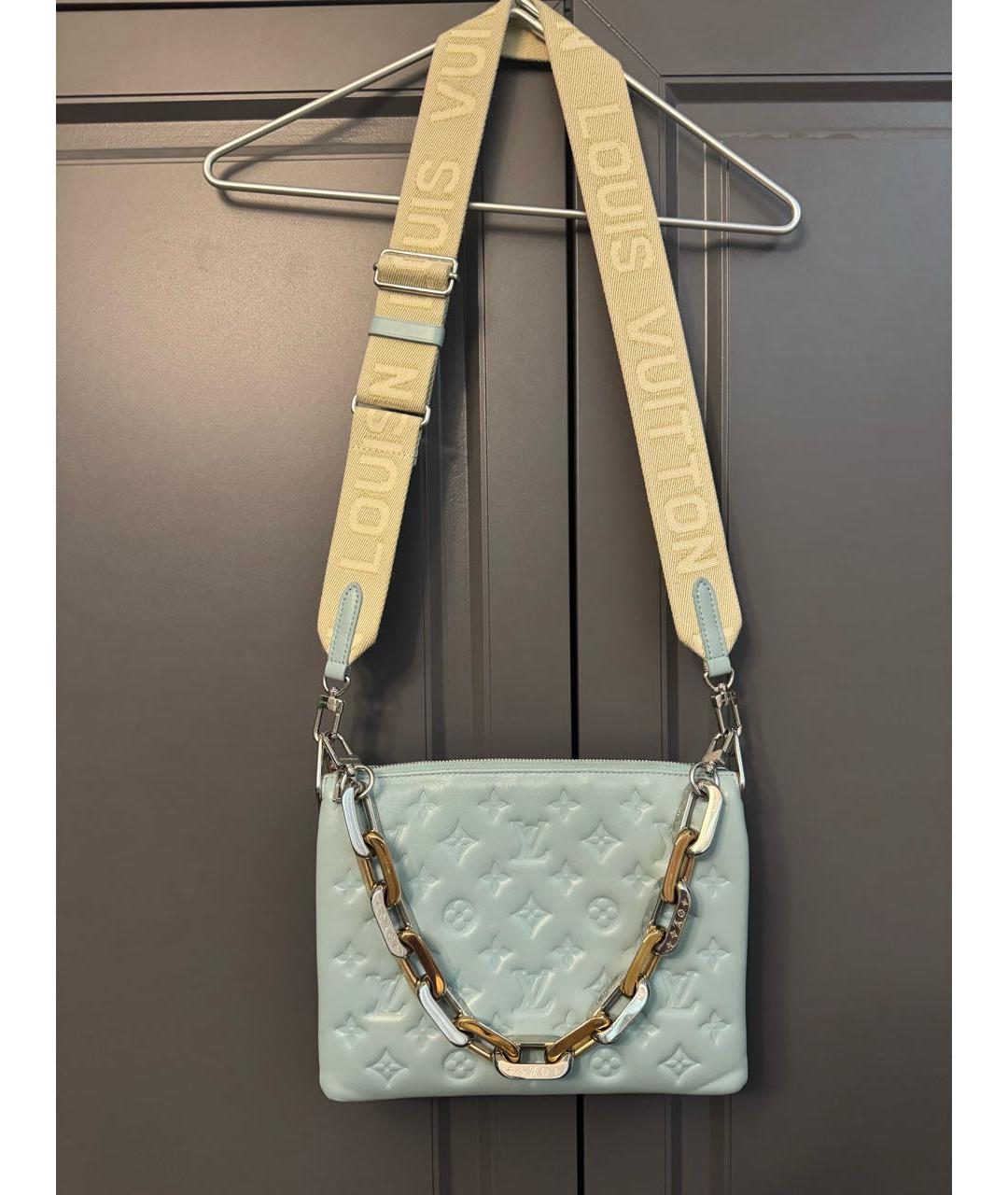 LOUIS VUITTON Голубая кожаная сумка через плечо, фото 8