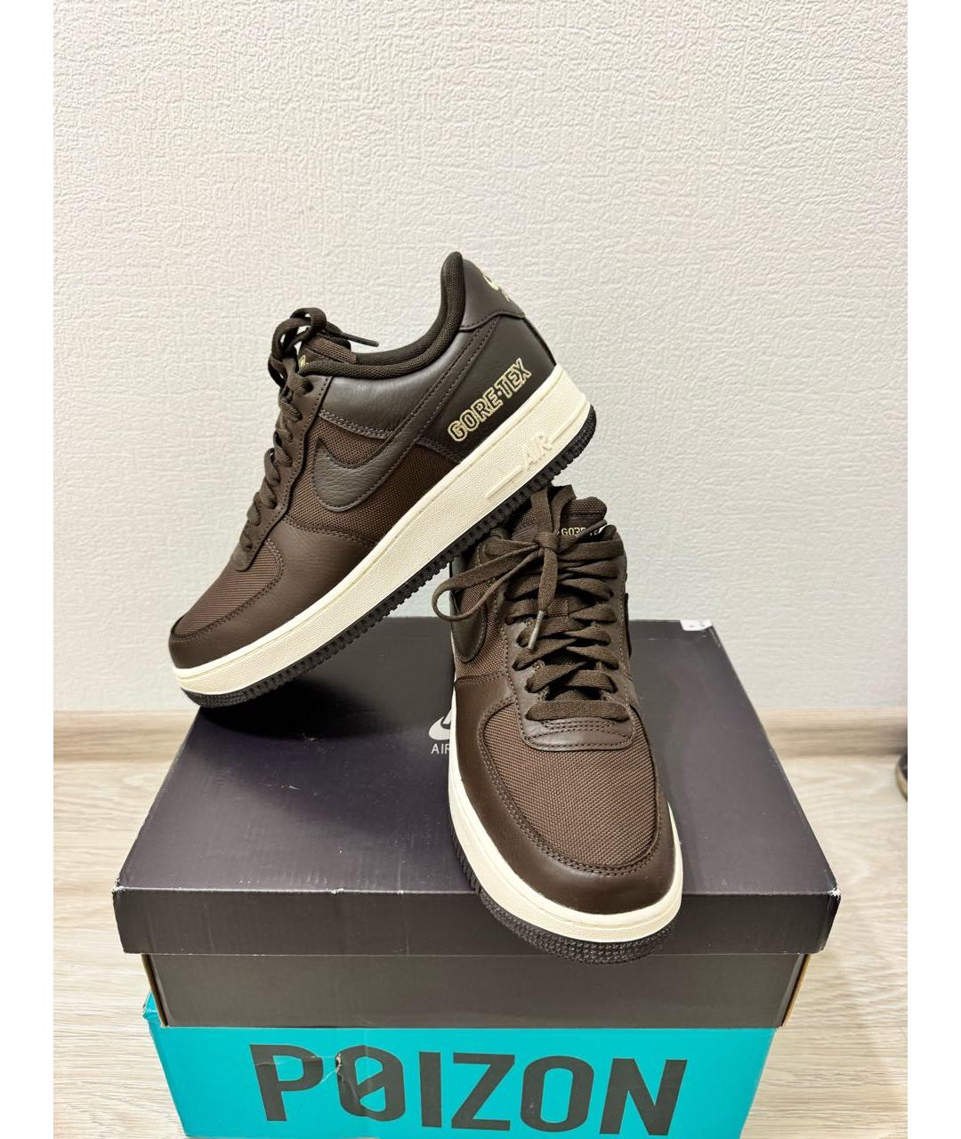 NIKE Коричневые текстильные низкие кроссовки / кеды, фото 3