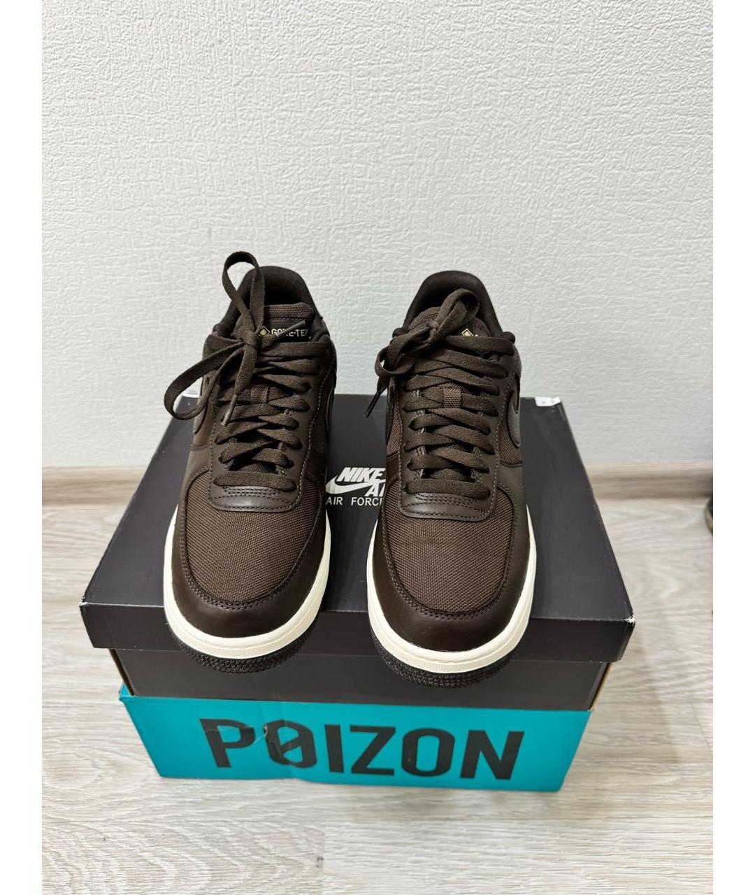 NIKE Коричневые текстильные низкие кроссовки / кеды, фото 2