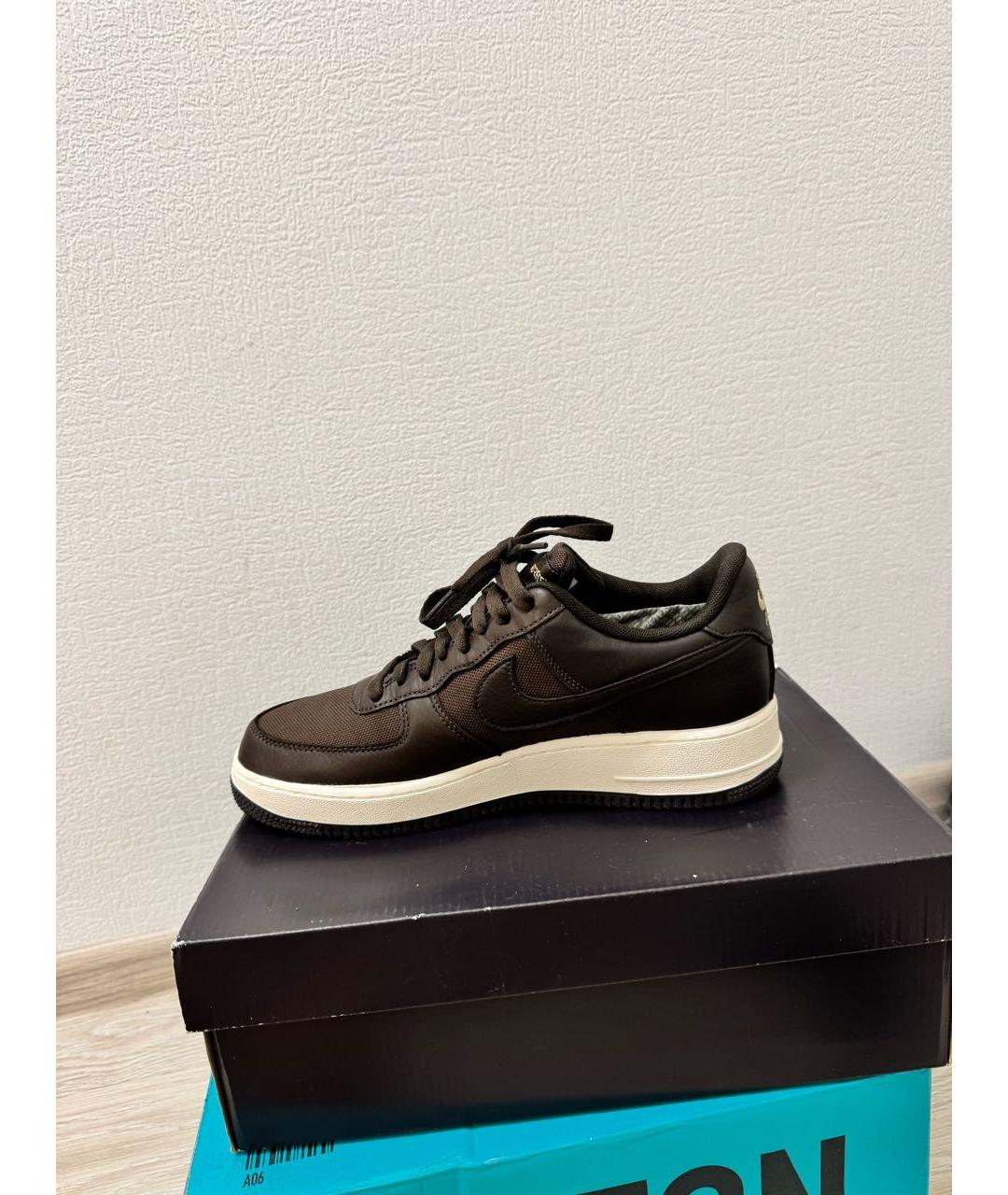 NIKE Коричневые текстильные низкие кроссовки / кеды, фото 7