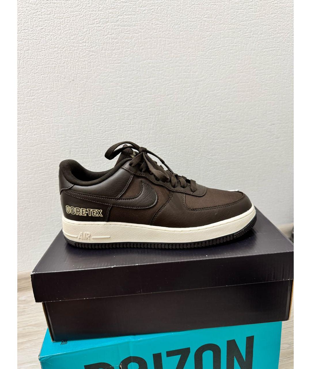 NIKE Коричневые текстильные низкие кроссовки / кеды, фото 6