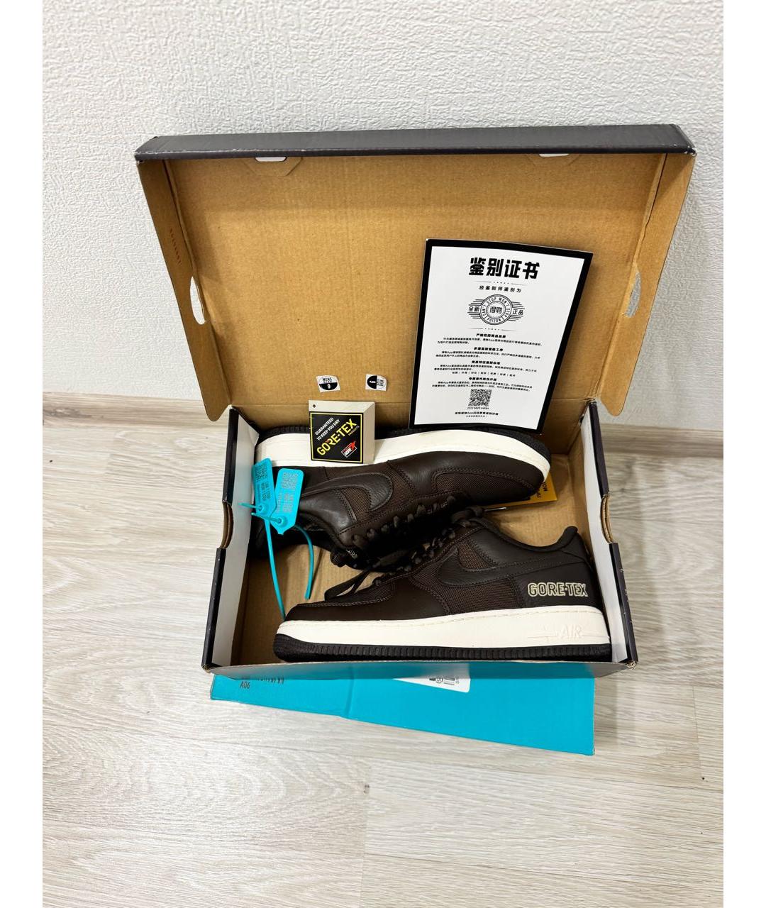 NIKE Коричневые текстильные низкие кроссовки / кеды, фото 9