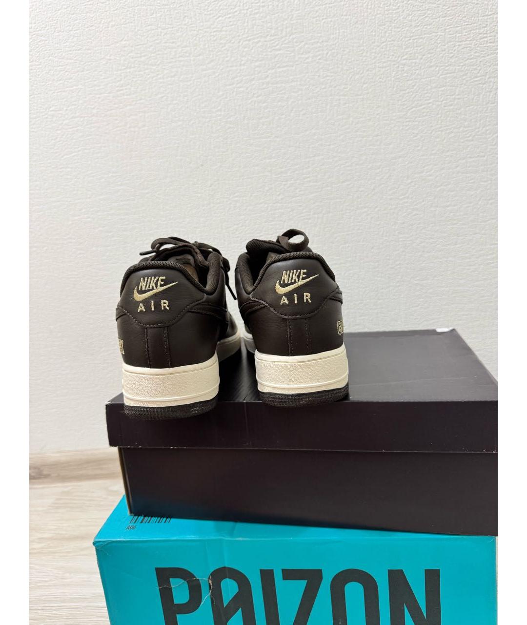 NIKE Коричневые текстильные низкие кроссовки / кеды, фото 4