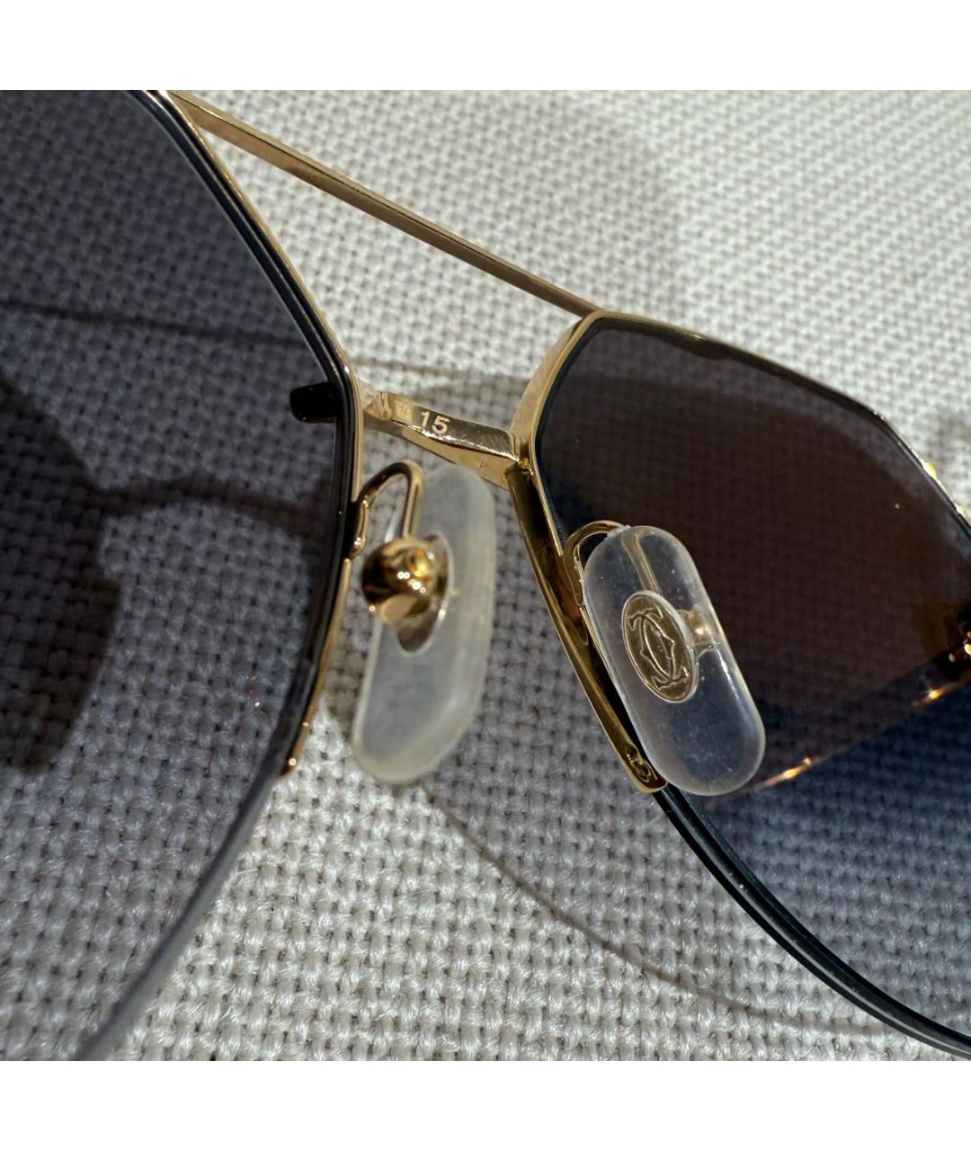 CARTIER Черные металлические солнцезащитные очки, фото 8