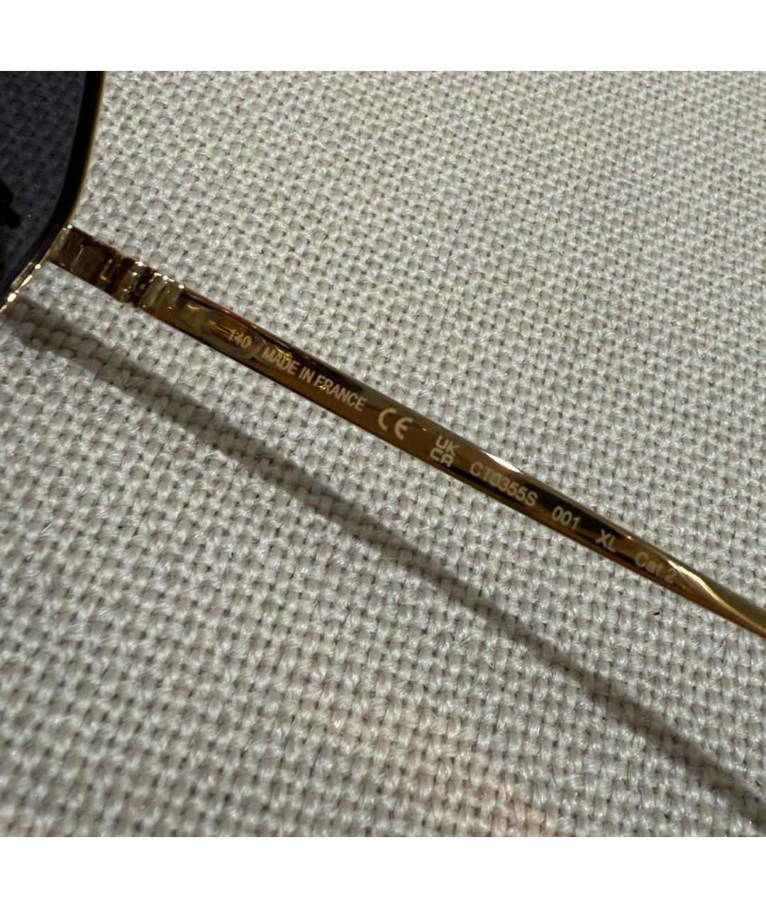 CARTIER Черные металлические солнцезащитные очки, фото 5