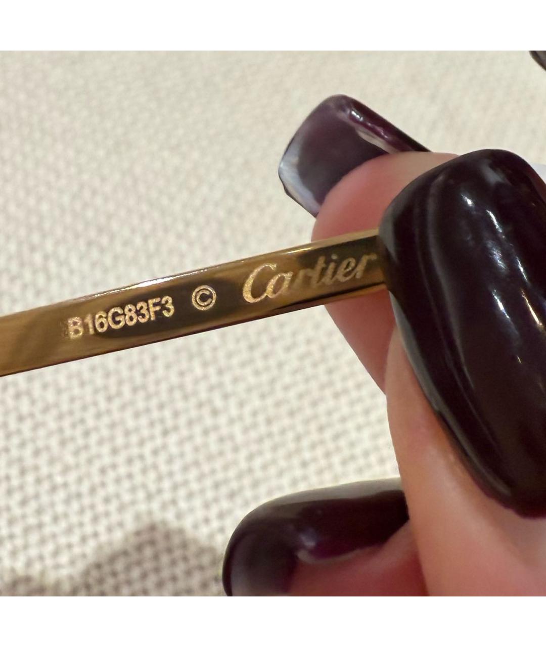 CARTIER Черные металлические солнцезащитные очки, фото 6