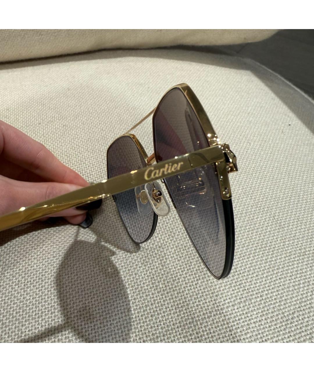 CARTIER Черные металлические солнцезащитные очки, фото 4