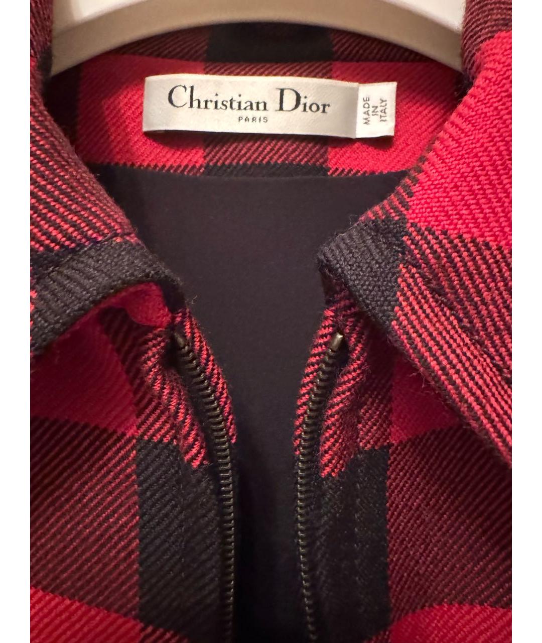 CHRISTIAN DIOR Красное шерстяное повседневное платье, фото 3