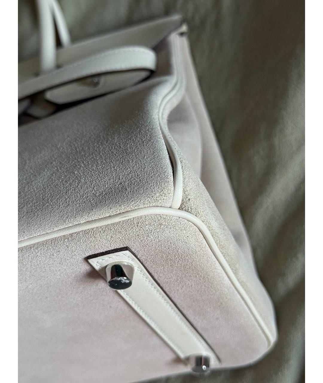 HERMES Бежевая кожаная сумка с короткими ручками, фото 5