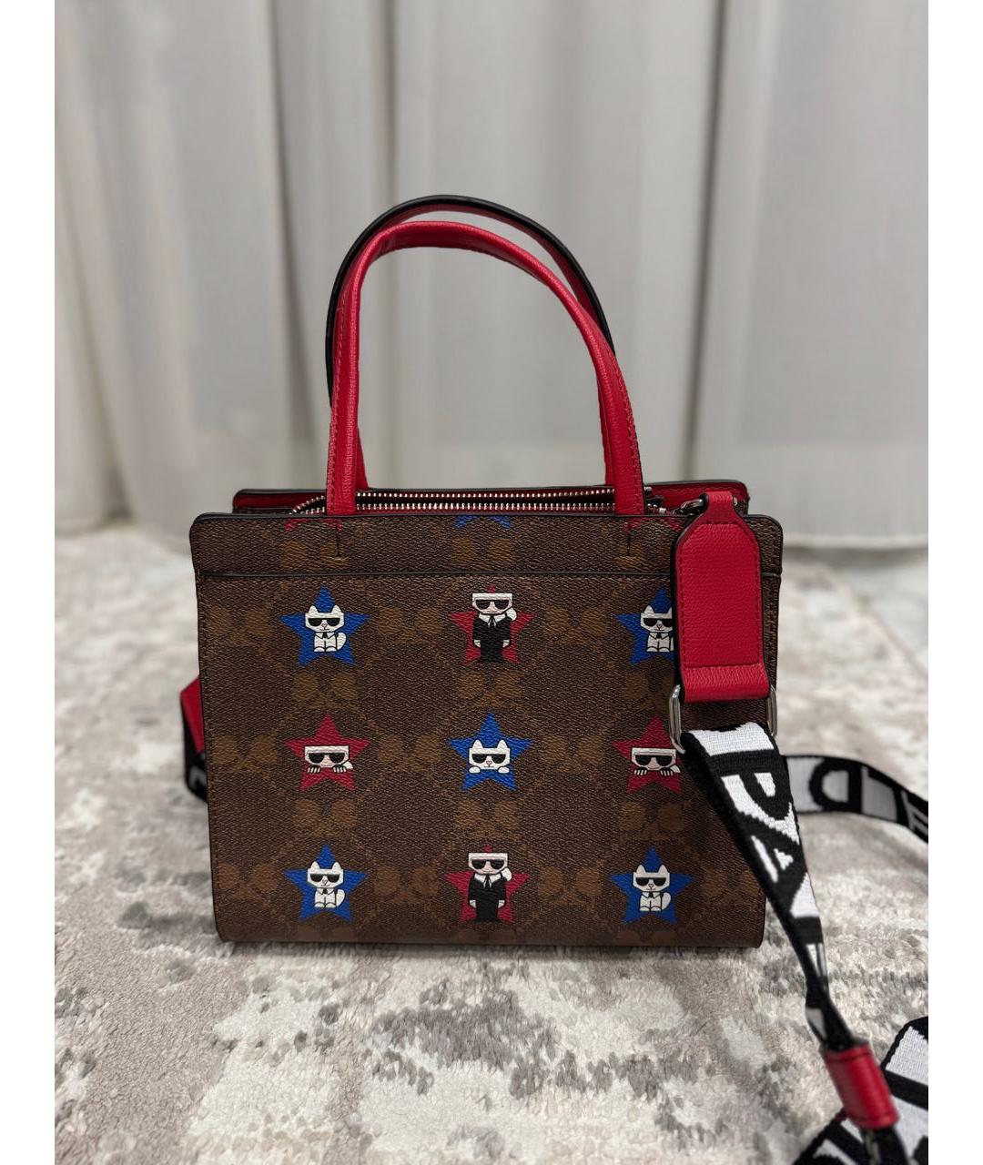 KARL LAGERFELD Коричневая сумка с короткими ручками из искусственной кожи, фото 5
