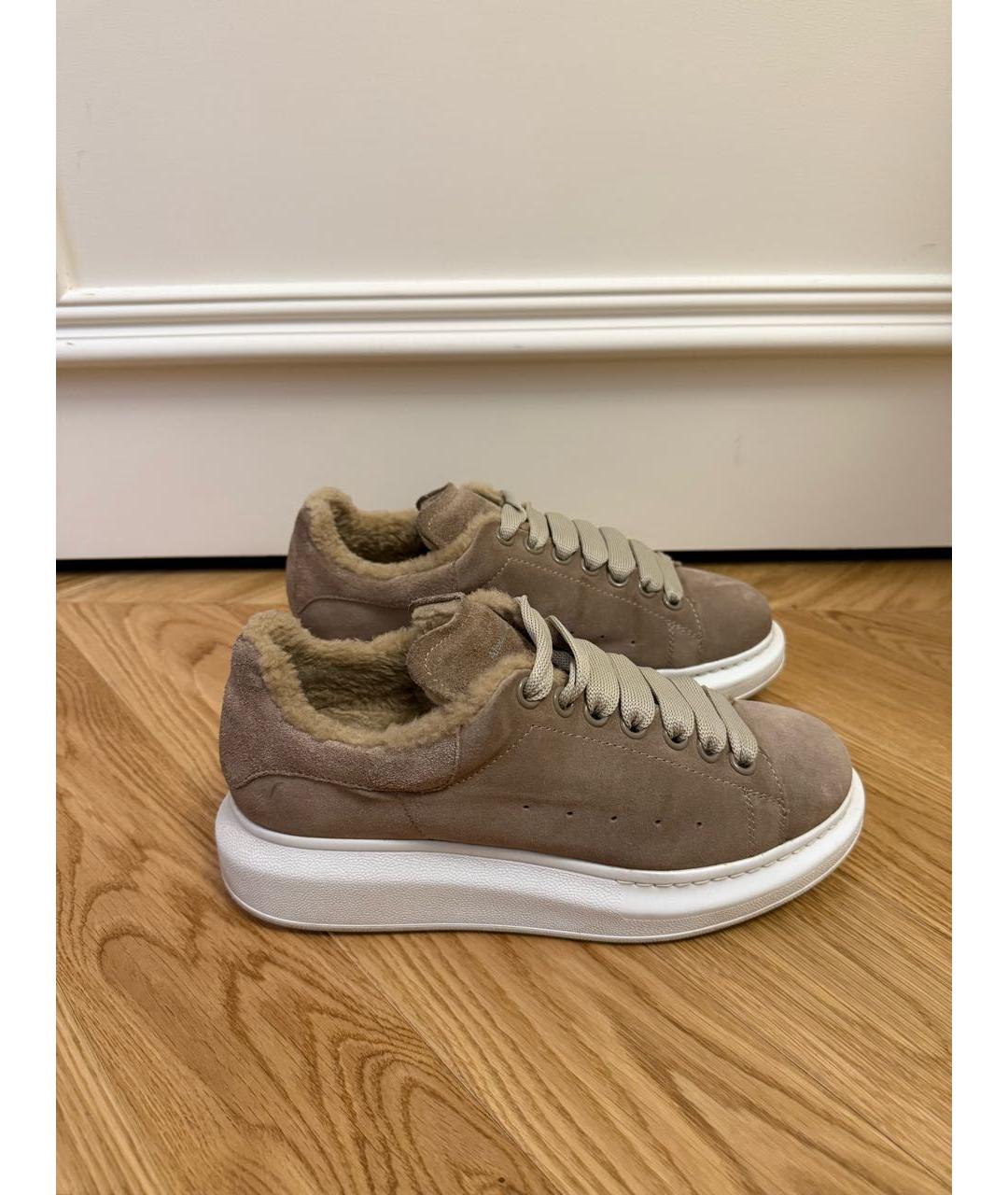 ALEXANDER MCQUEEN Бежевые замшевые кеды, фото 5