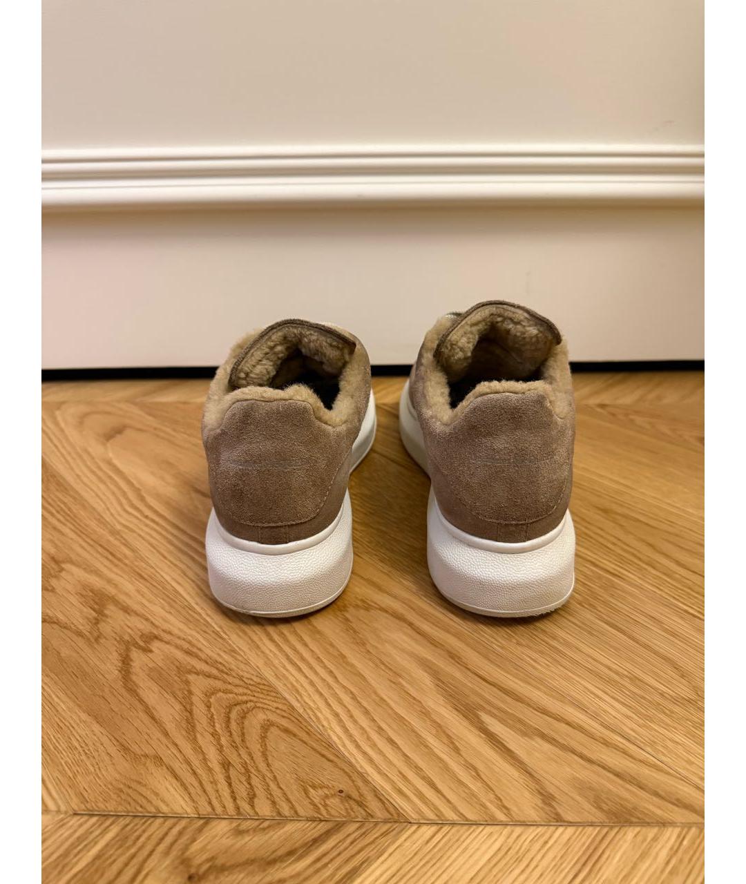 ALEXANDER MCQUEEN Бежевые замшевые кеды, фото 4