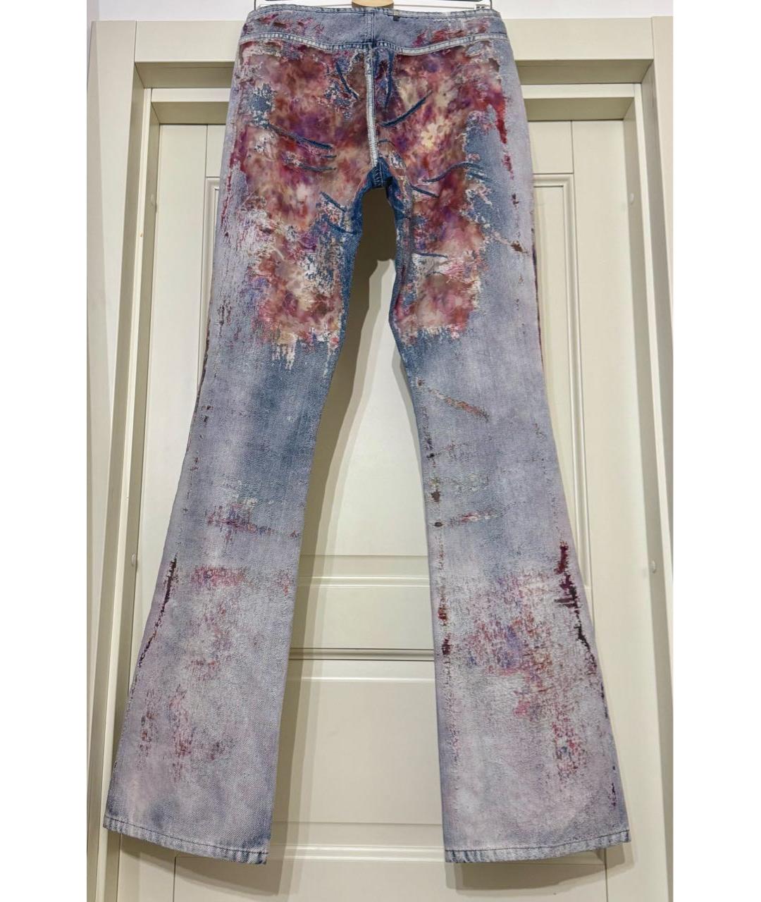 DIESEL Розовые хлопко-полиэстеровые джинсы клеш, фото 2